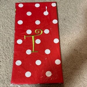 New in pkg Christmas Monogrammed Wine Bag - Initial T